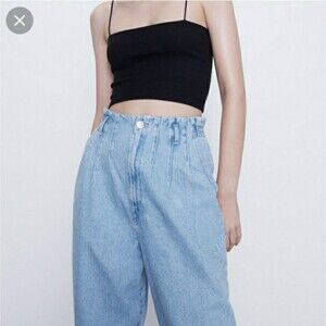 Zara black small crop stop